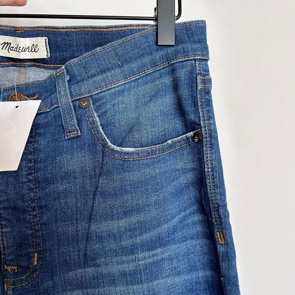 Madewell 9” High Rise Skinnies Jeans Raw Hem Geoff Wash - Picture 5 of 11